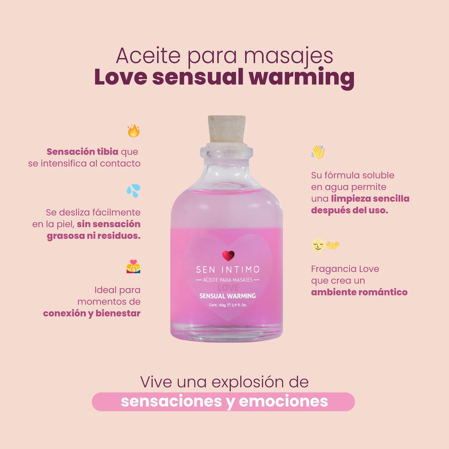 Aceite Para Masajes Sensual Warming Love Sen Intimo 60Gr