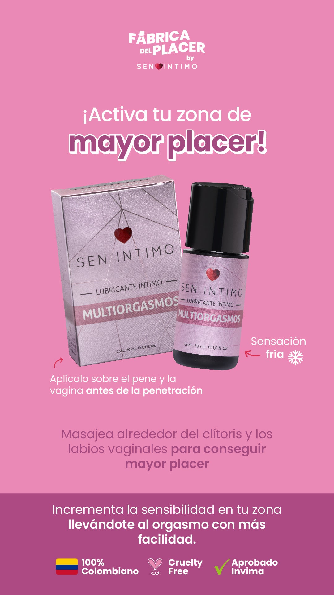 Lubricante Íntimo Multiorgasmos Sen Intimo 30Ml