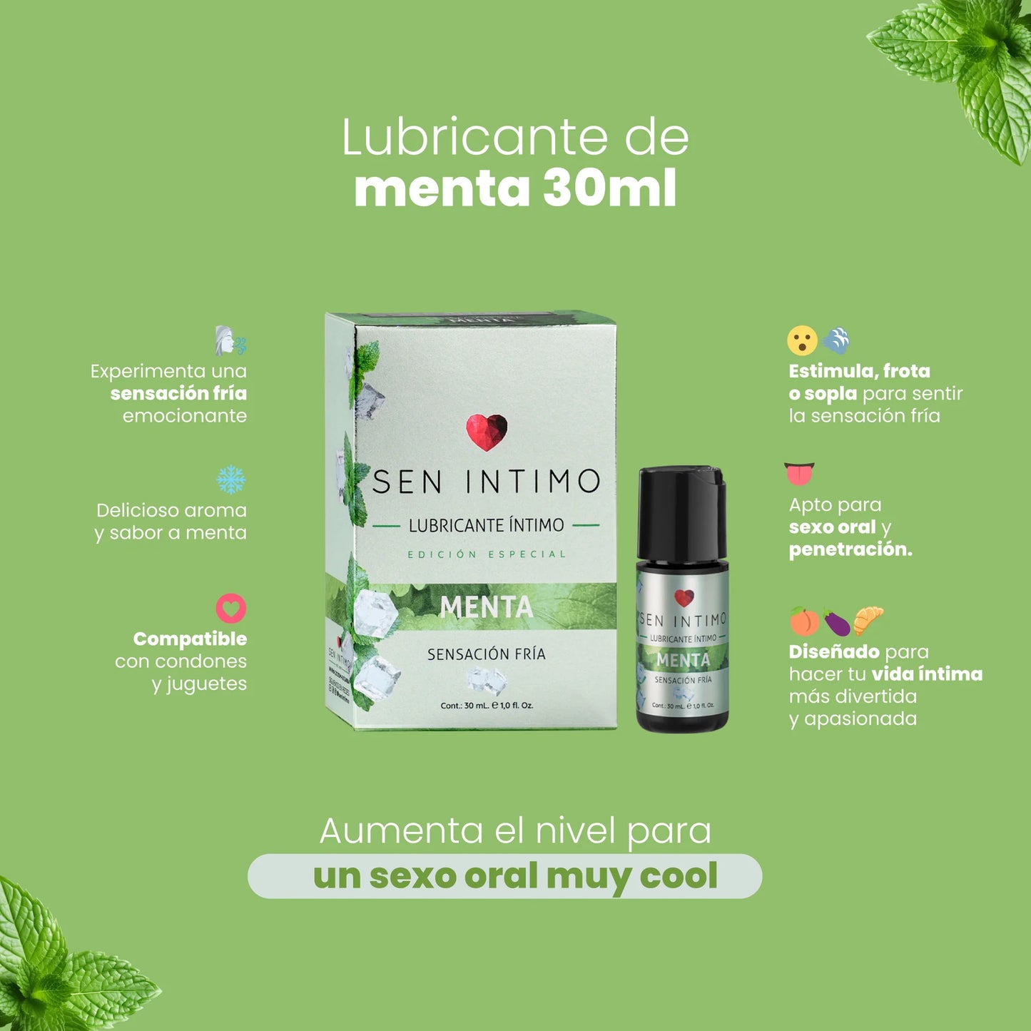 Lubricante Íntimo Menta Sen Intimo 30Ml