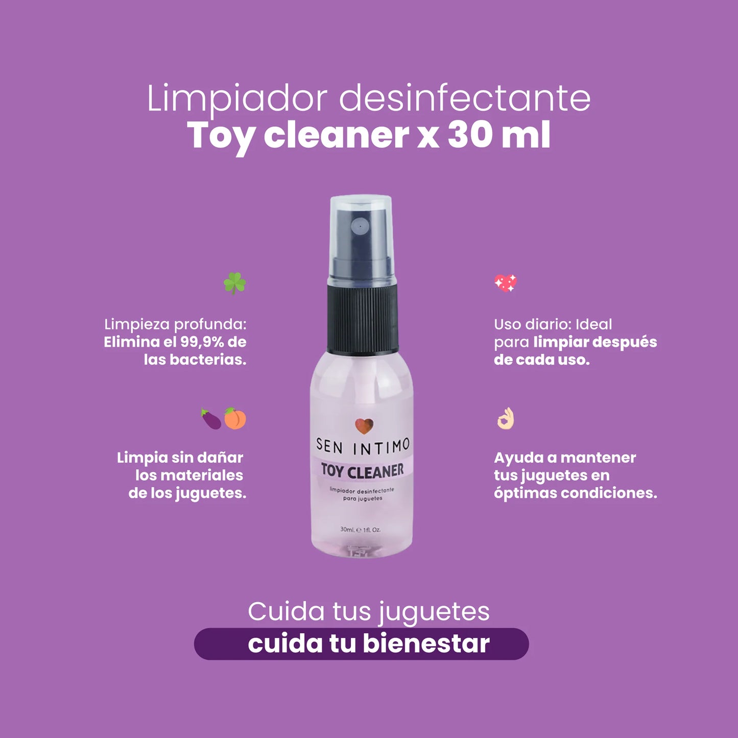 Limpiador De Juguetes Sen Intimo 30Ml