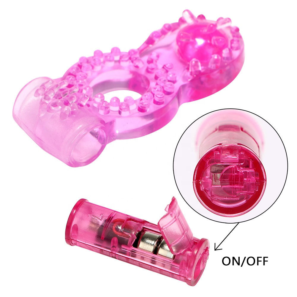 Anillo Vibrador Doble Con Perla Testiculos