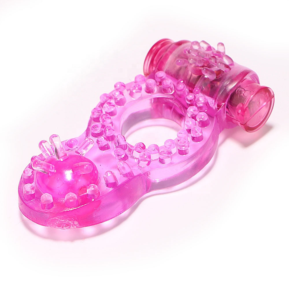 Anillo Vibrador Doble Con Perla Testiculos