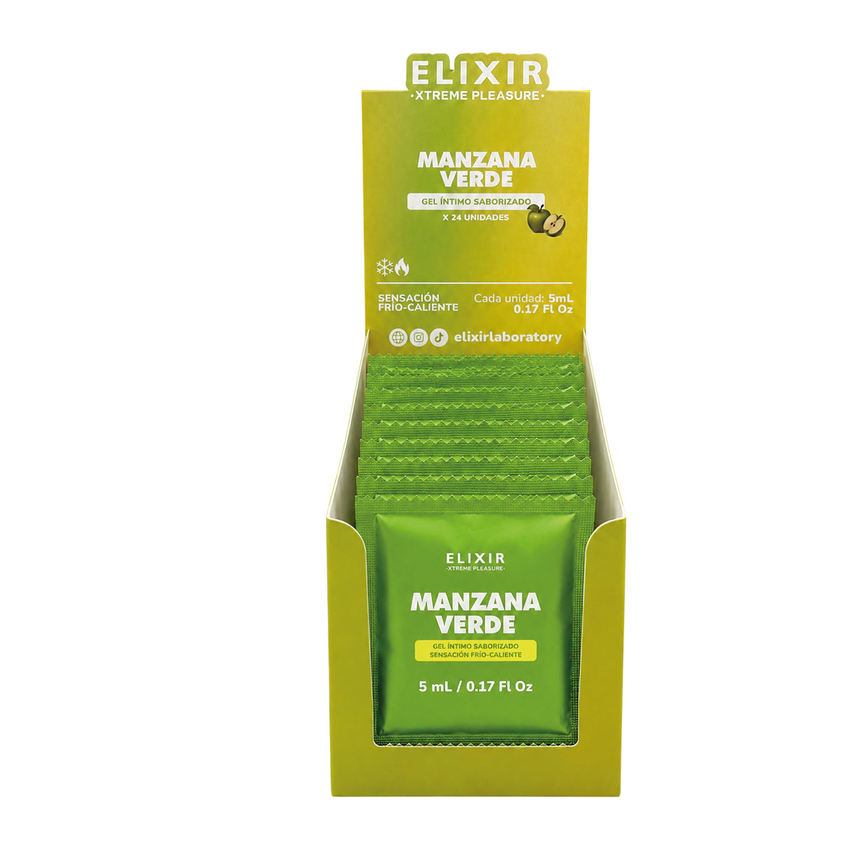 Lubricante Íntimo Saborizado Manzana Verde Elixir
