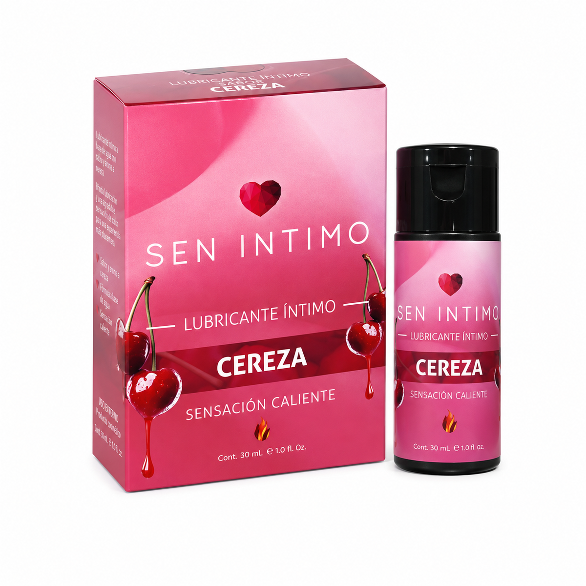 Lubricante Íntimo Caliente con Sabor a Cereza 30 ml – Sen Íntimo