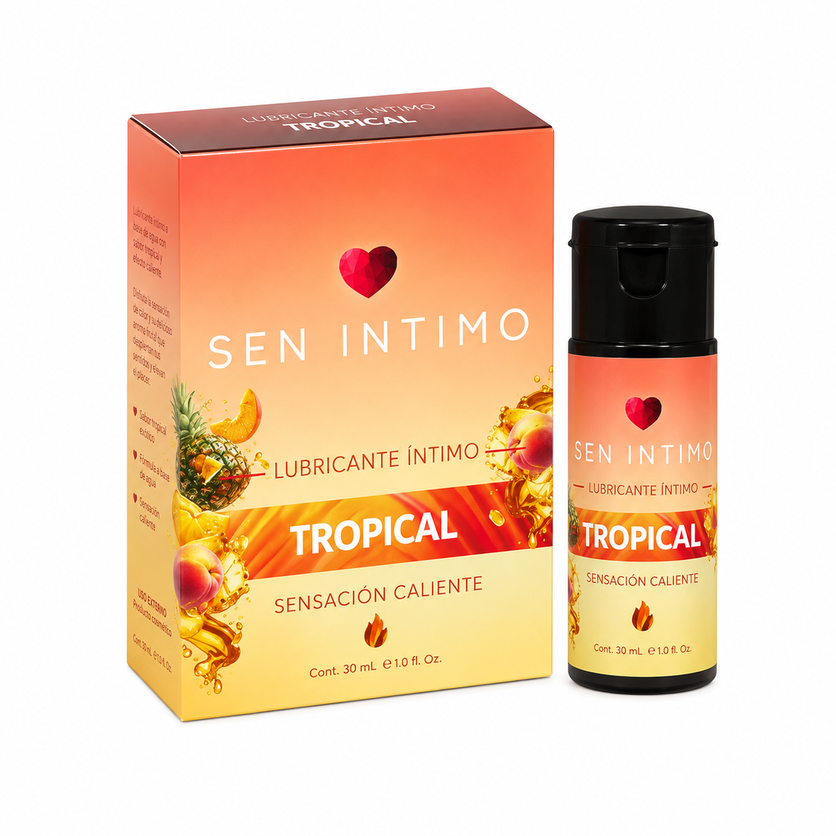 Lubricante Íntimo Caliente con Sabor Tropical 30 ml – Sen Íntimo