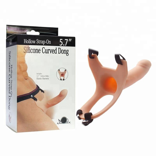 Strap-On Hueco Silicone Curved Dong 5.7"