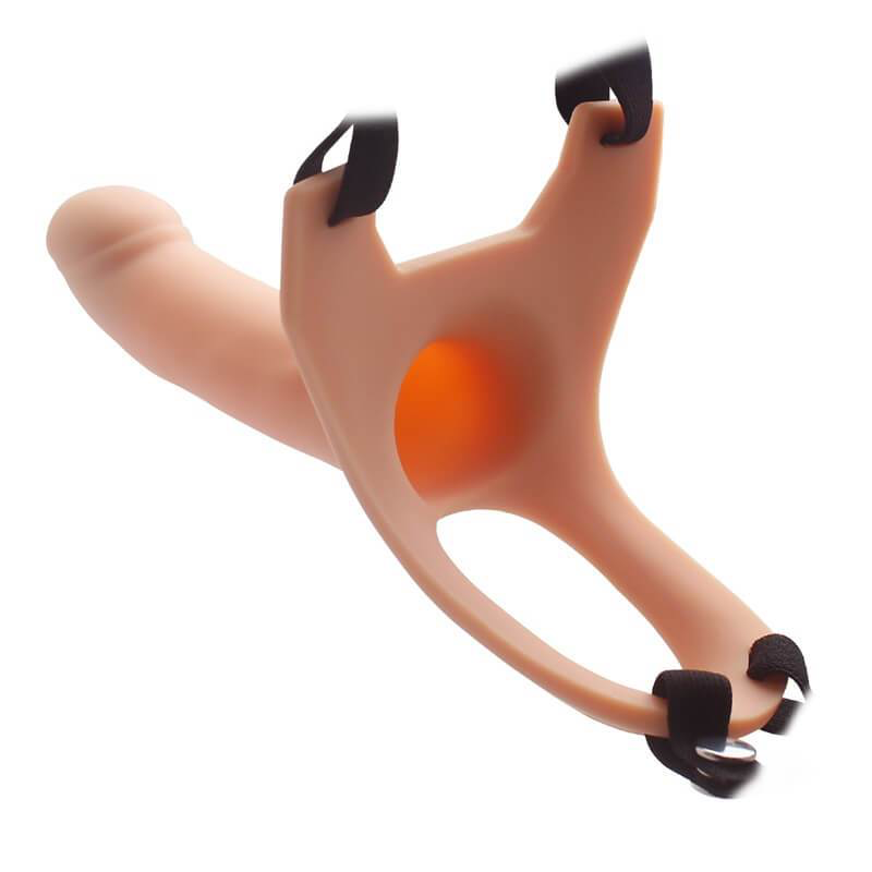 Strap-On Hueco Silicone Curved Dong 5.7"