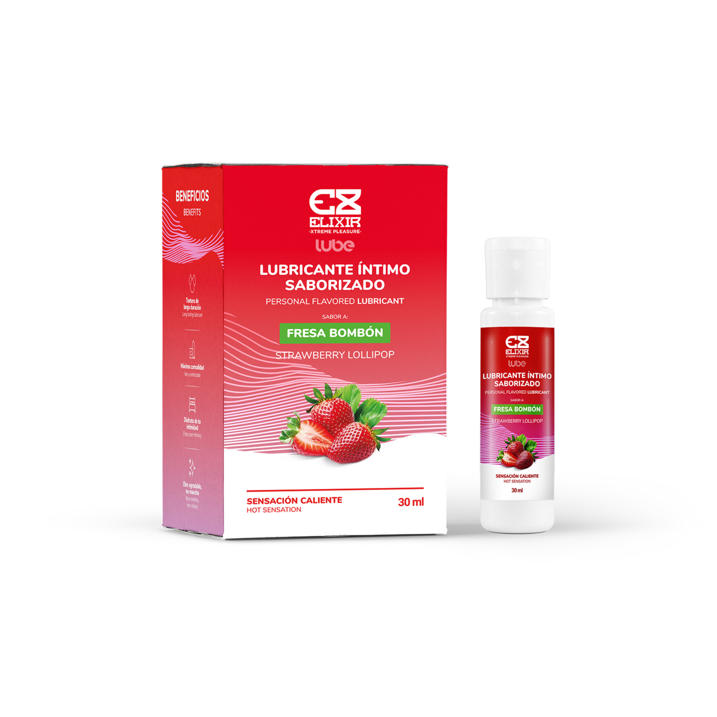 Lubricante Íntimo  Fresa Bombón Elixir 30Ml