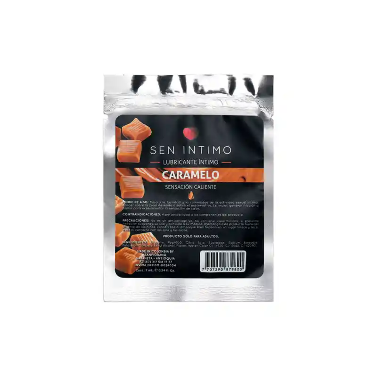 Lubricante Íntimo  Caramelo Sen Intimo 7Ml