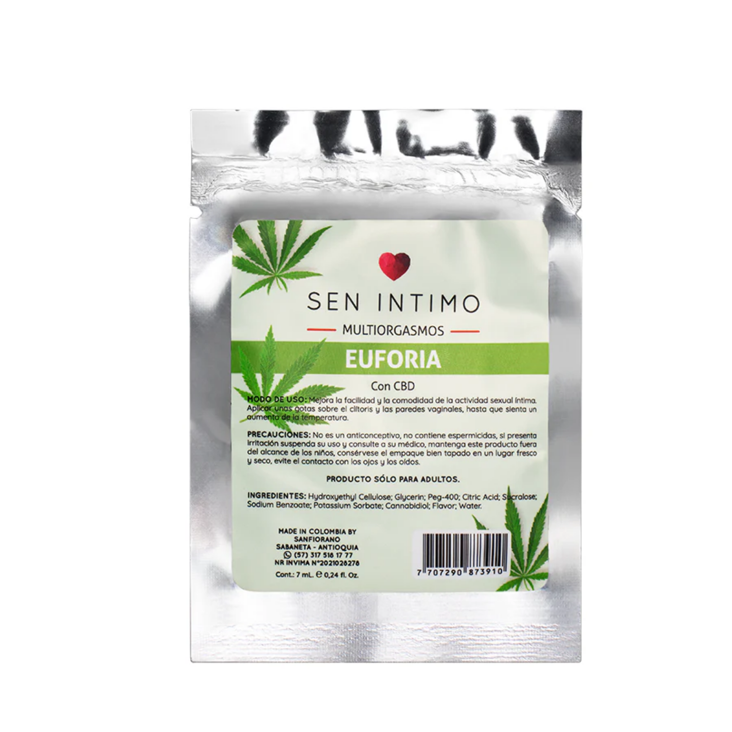 Lubricante Íntimo  Multiorgasmos - Euforia Sachet Sen Intimo 7Ml