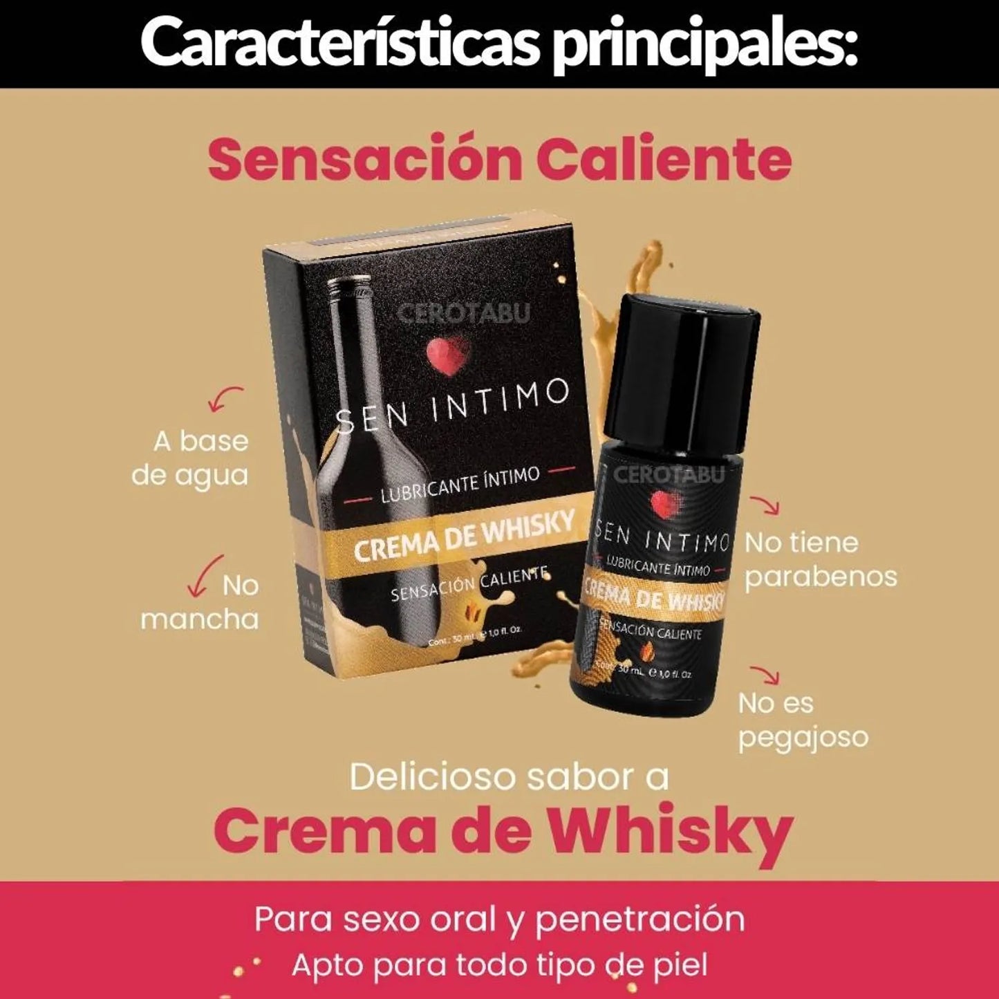 Lubricante Íntimo  Crema De Whisky Sen Intimo 30Ml