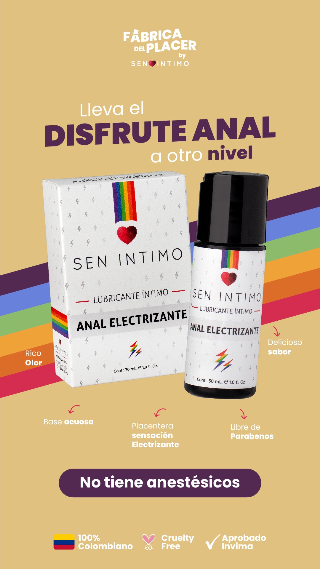 Lubricante Íntimo  Anal - Electr Sen Intimo 30Ml
