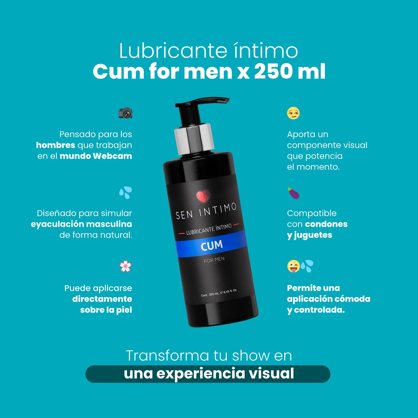 Lubricante Íntimo  Cum - Masculino Sen Intimo 250Ml