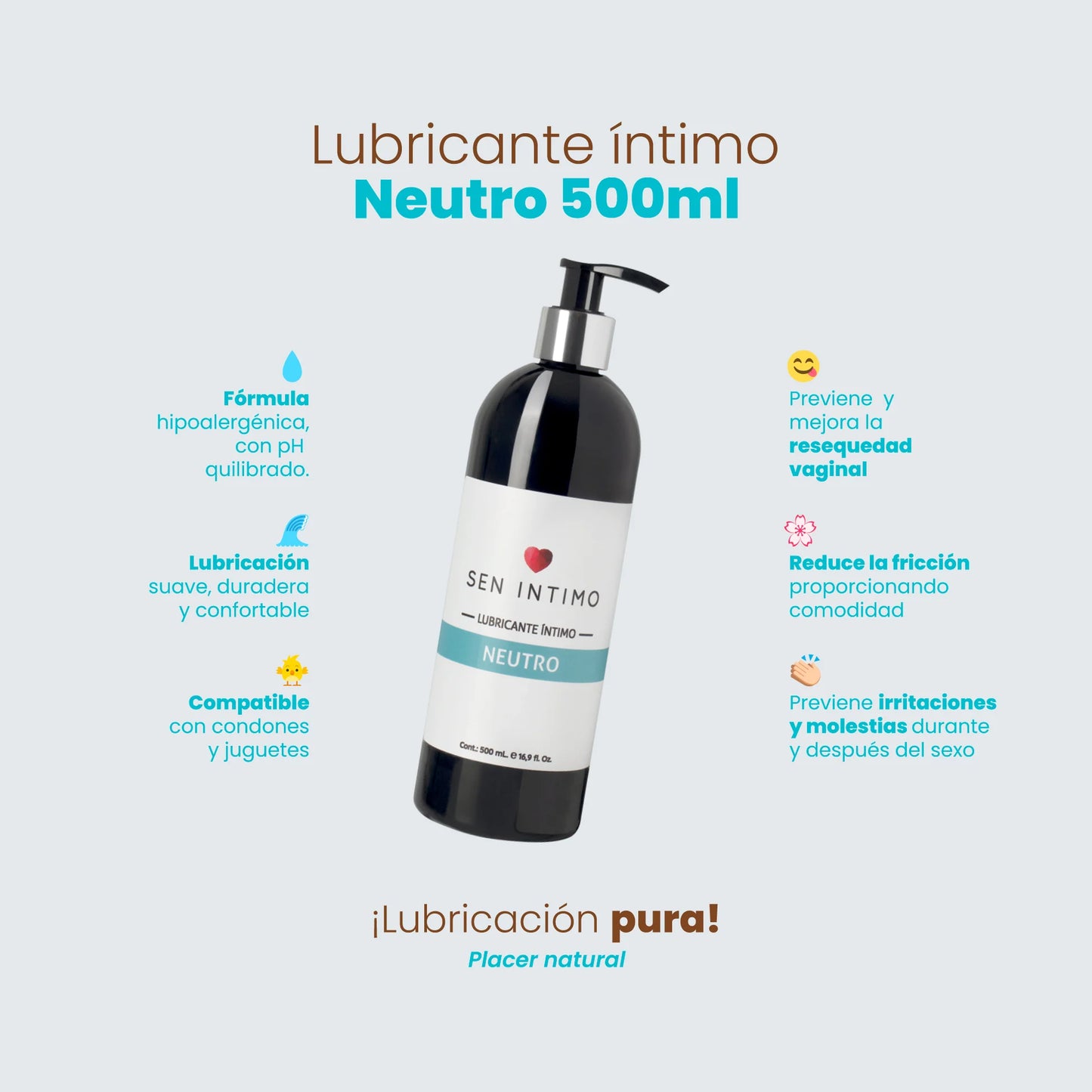 Lubricante Íntimo  Neutro Sen Intimo 500Ml