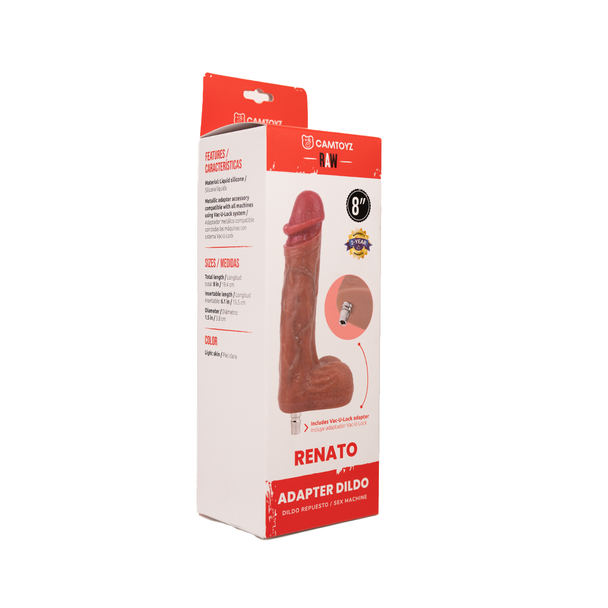 Renato Dildo Ultrarealista Con Adaptador Sex Machine Lovense