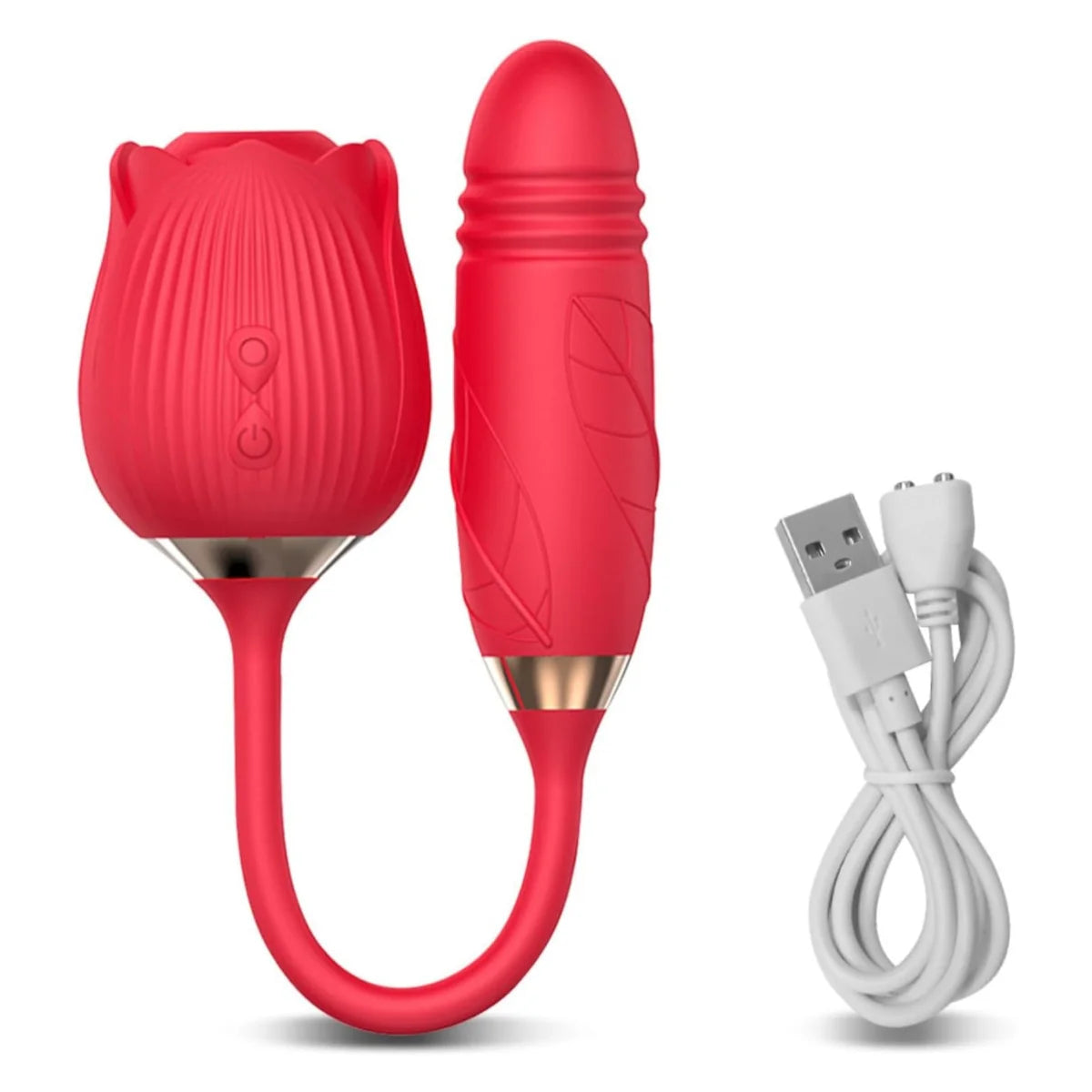 Vibrador Rosa Succionadora y Empuje