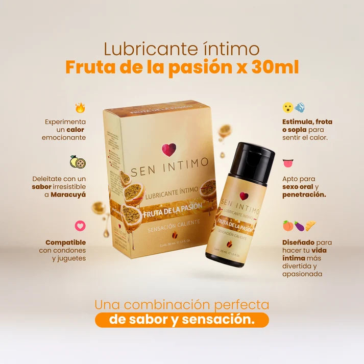 Lubricante Íntimo Caliente Sabor Maracuyá 30 ml – Sen Íntimo