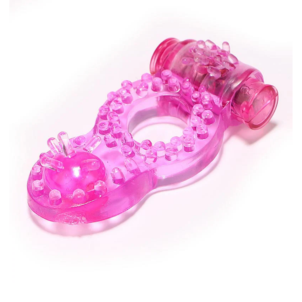 Anillo Vibrador Doble Con Perla 